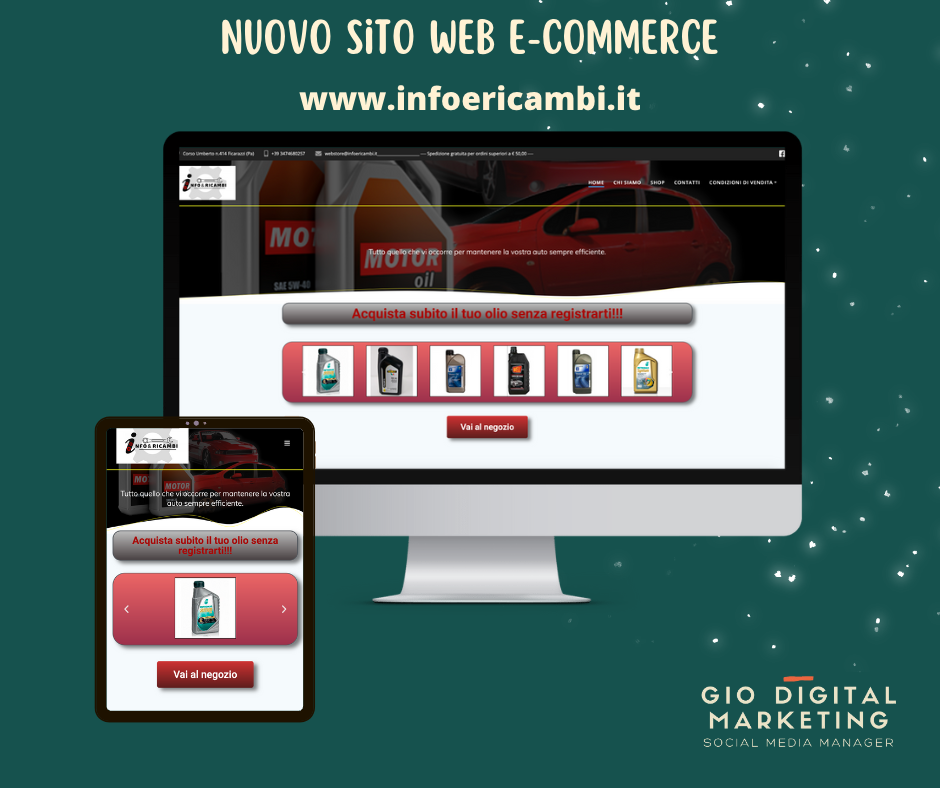 Nuovo sito web ecommerce infoericambi.it